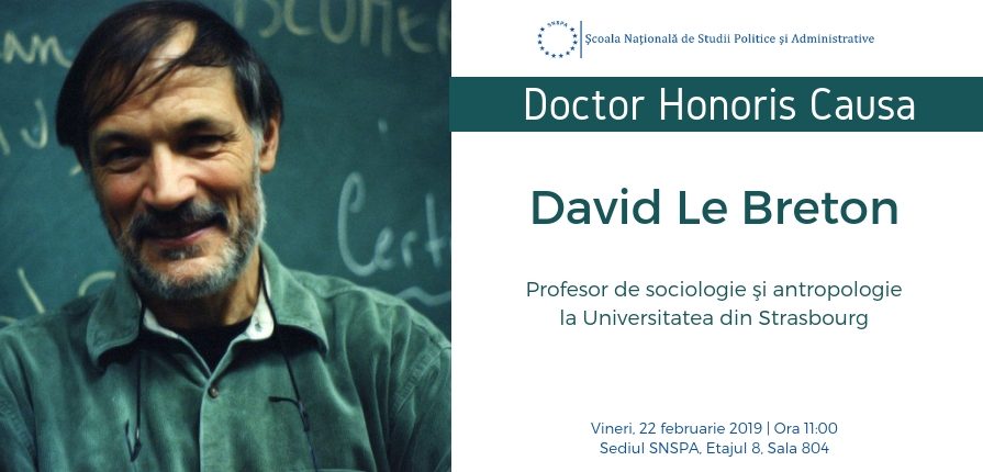 David Le Breton profesor la Universitatea din Strasbourg afis Doctor Honoris Causa SNSPA