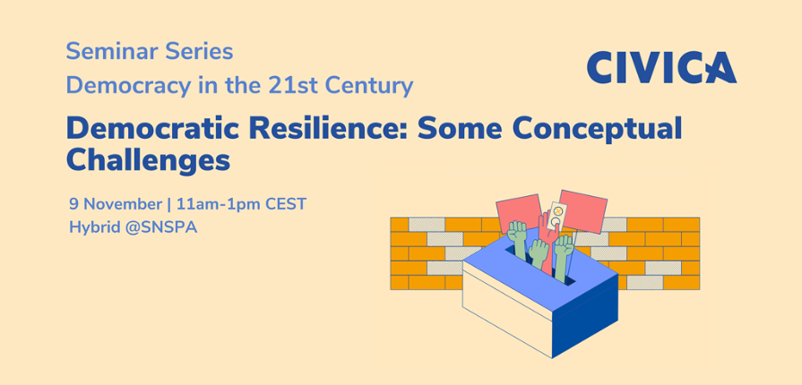 The aim of this seminar is to engage with a variety of questions related to the conceptualization of democratic resilience.