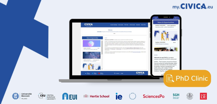 CIVICA is delighted to introduce my.civica.eu and its brand new PhD Clinic, a new platform designed to empower researchers and faculty members within our alliance.