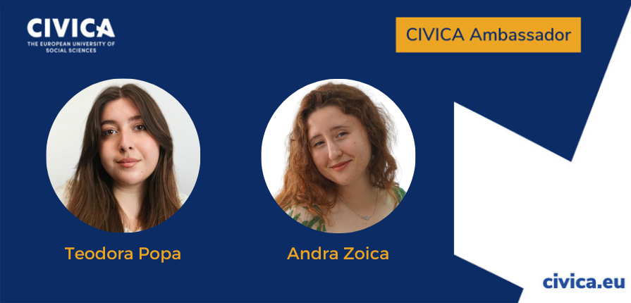 Teodora Popa and Andra Zoica, students at the SNSPA, will represent their institution within CIVICA, the European University of Social Sciences.
