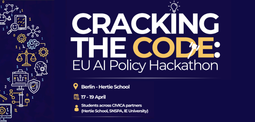 Bringing together students from Hertie School, IE University, and SNSPA to work in small interdisciplinary teams on AI policy challenges at the heart of Europe’s digital future.