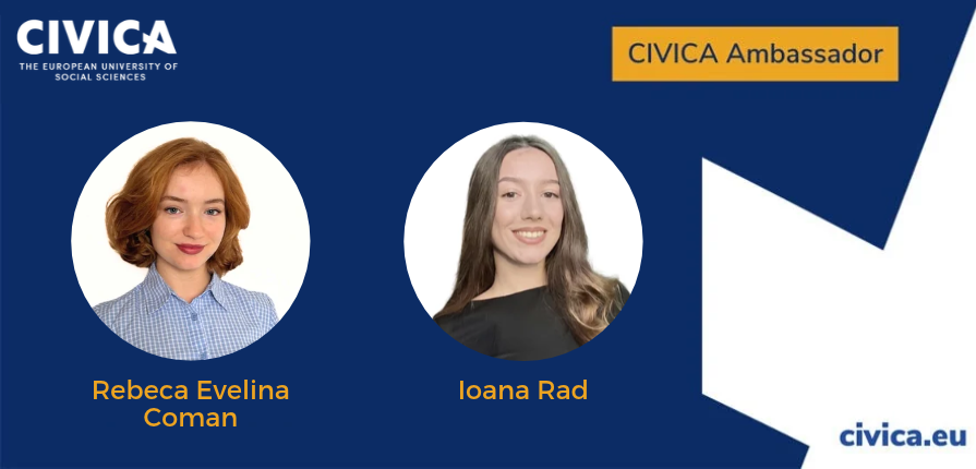 Rebeca Evelina Coman and Ioana Rad, students at the SNSPA, will represent their institution within CIVICA, the European University of Social Sciences.