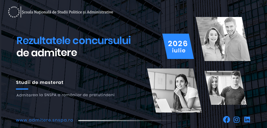 Luni, 27 iulie 2026, au fost afișate rezultatele admiterii candidaţilor români de pretutindeni la programele de masterat din cadrul SNSPA.